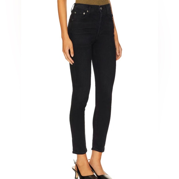 AGOLDE Nico High-Waisted Fitted Jeans Size 24 in Black - Picture 3 of 14